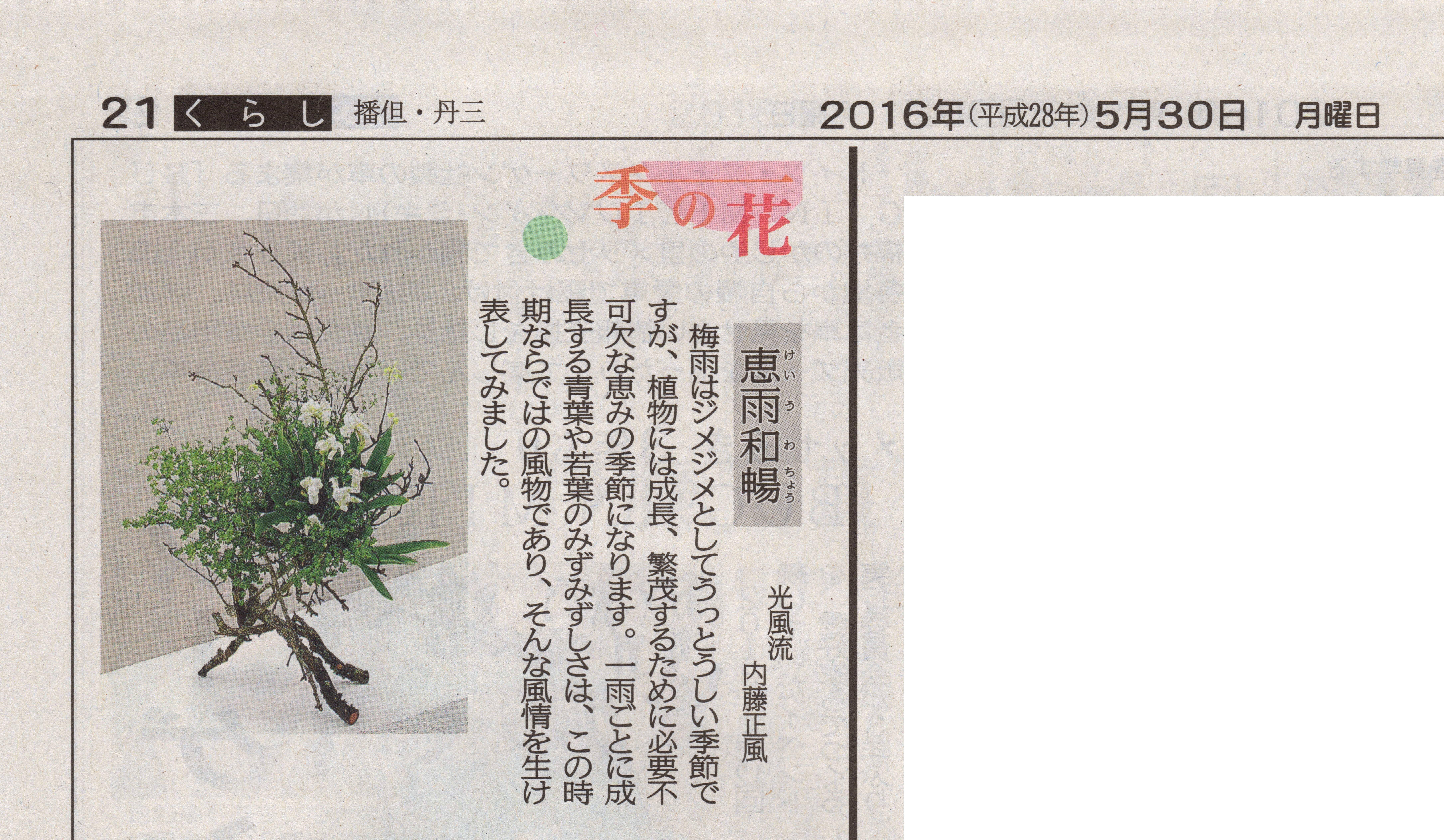神戸新聞に私のいけばな作品を掲載していただき 皆さんから頂いた作品についてのご質問にお答えします いけばな光風流 家元 内藤正風